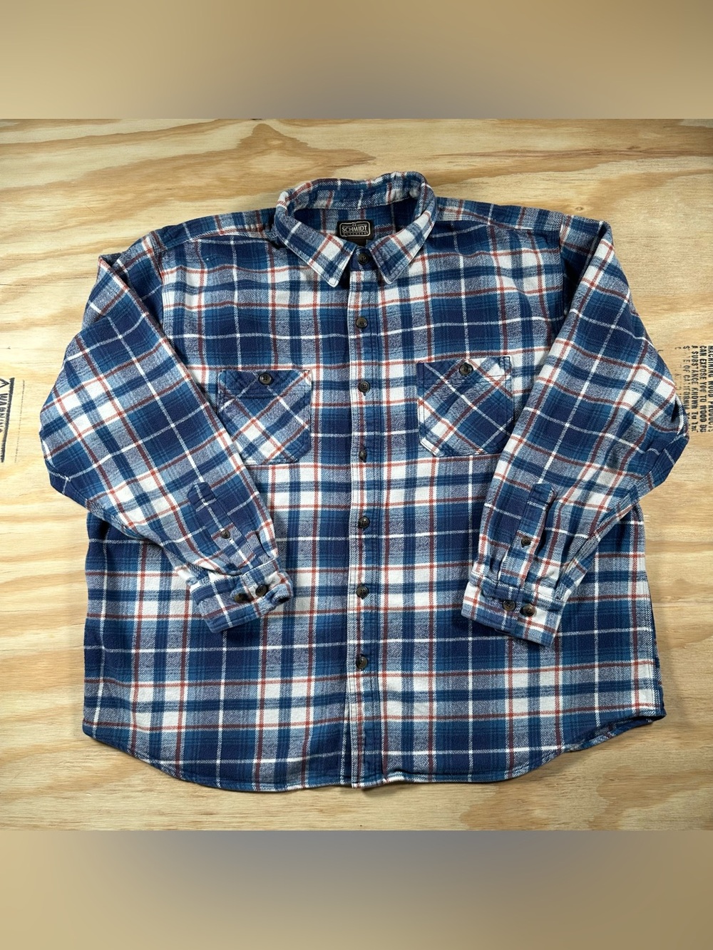 Vintage-Inspired Blue Plaid Flannel Button-Down Shirt